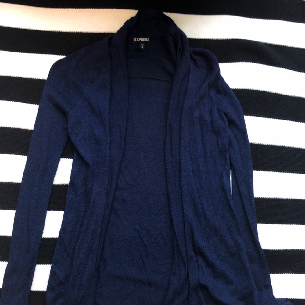 Express navy cardigan size xs
